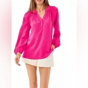 Lilly Pulitzer Elsa  100% Silk Women's Blouse